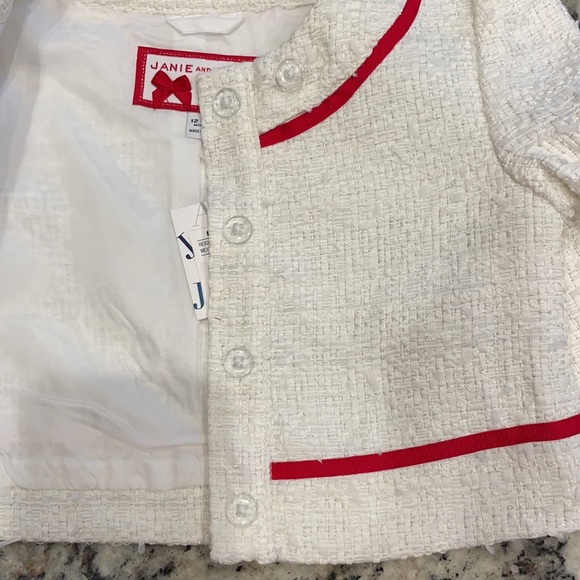 Creamy white with red & navy bow - Picture 7 of 7